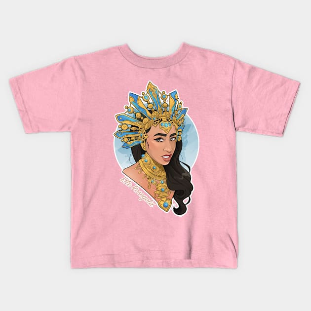 Kween of the Damned (Black & Pink) Kids T-Shirt by Ellerosegold